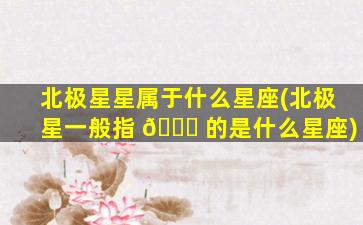 北极星星属于什么星座(北极星一般指 🐋 的是什么星座)